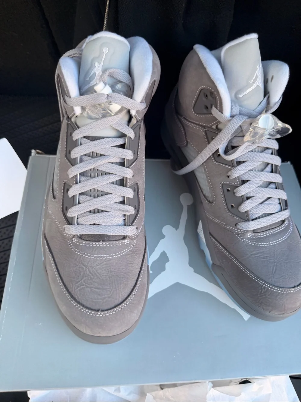 Air Jordan 5 Retro High Top Sneakers Wolf Grey